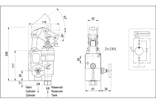 Nouzová hydraulická pumpa 20 ccm